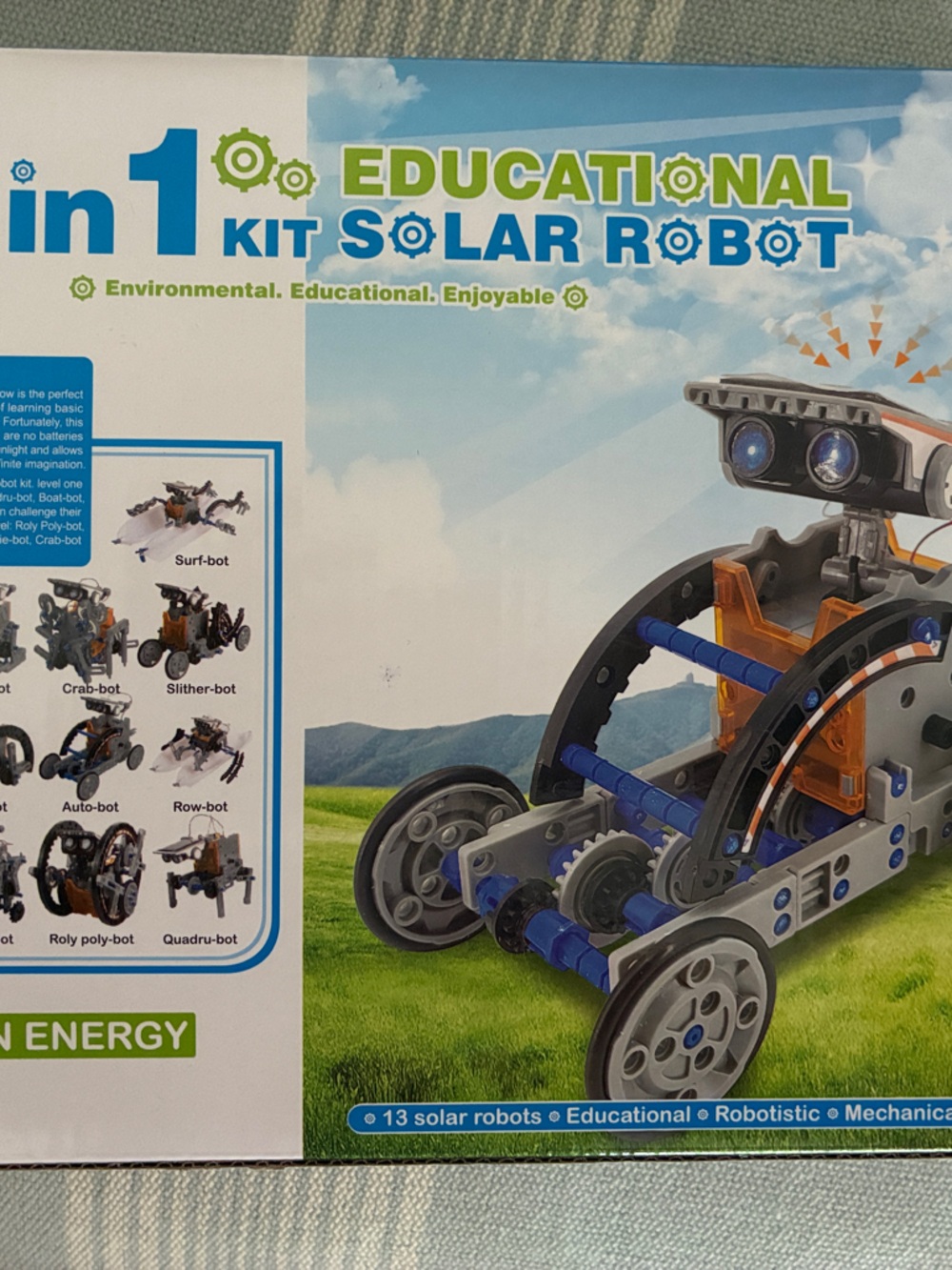 13-in-1 Educational Solar Robot Kit - Blue & Orange